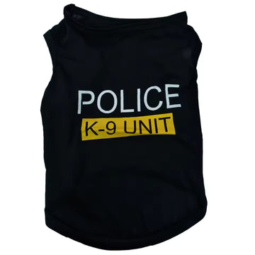 Police Style Pet Vest – Soft, Breathable Polyester Puppy T-Shirt Jacket, Comfortable & Stylish Dog Apparel for Everyday Wear (Wholesale Available)