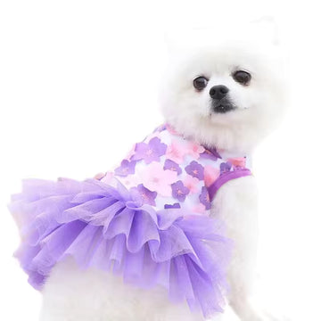 Summer Pet Princess Dress – Floral Gauze Dog & Cat Outfit, Sweet Puppy Vest Apparel for Small Pets