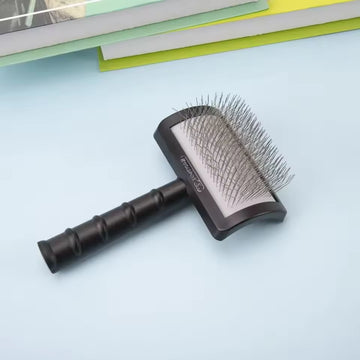 Long Pin Slicker Brush for Dogs – Ideal for Poodles, Doodles, and Long-Haired Breeds – Removes Loose Fur & Tangles