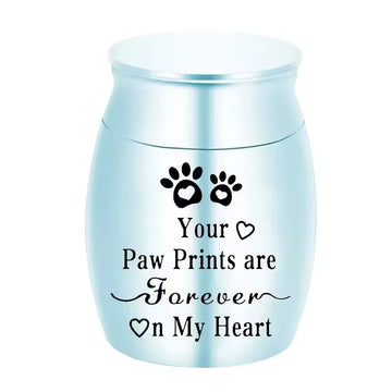Portable Metal Pet Urn – Decorative Memorial Keepsake for Dogs, Cats & Birds – Cremation Ashes Container for Pets