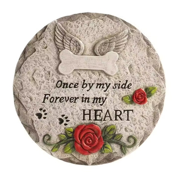 Pet Memorial Stone for Lost Dog or Cat – Sympathy Bereavement Gift for Pet Loss, Pet Grave Marker with Paw Print