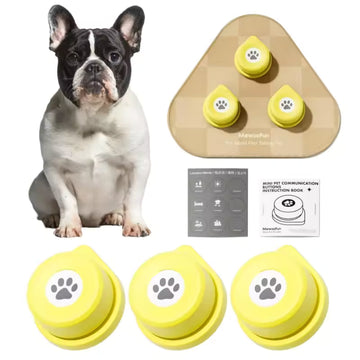 Mewoofun Canine Communication Button Kit with Mat – Beginner Set for Training, Rechargeable Sound Recording Buttons – 12-Pack