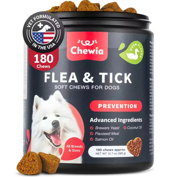 Natural Flea & Tick Prevention Chewables for Dogs – Soft Treats for Flea and Tick Control with Immune Support