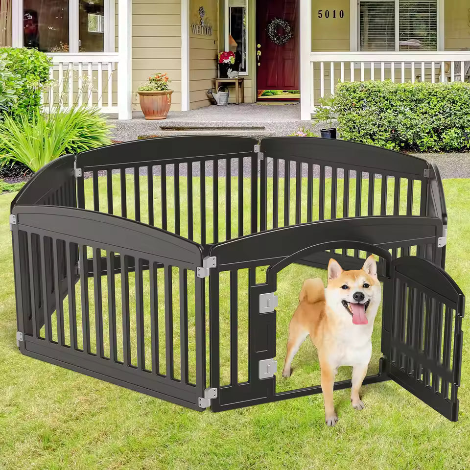 6-Panel Dog Enclosure – Secure & Protected Pet Play Area for Indoor/Outdoor Use | Collapsible & Portable | Perfect for Small to Medium Breeds | Simple to Maintain
