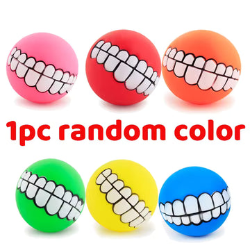 Funny Pet Chew Ball – Silicone Dog Toy with Squeaker | Interactive Sound Toy for Puppies, Dogs & Cats – Teeth Cleaning & Play Ball