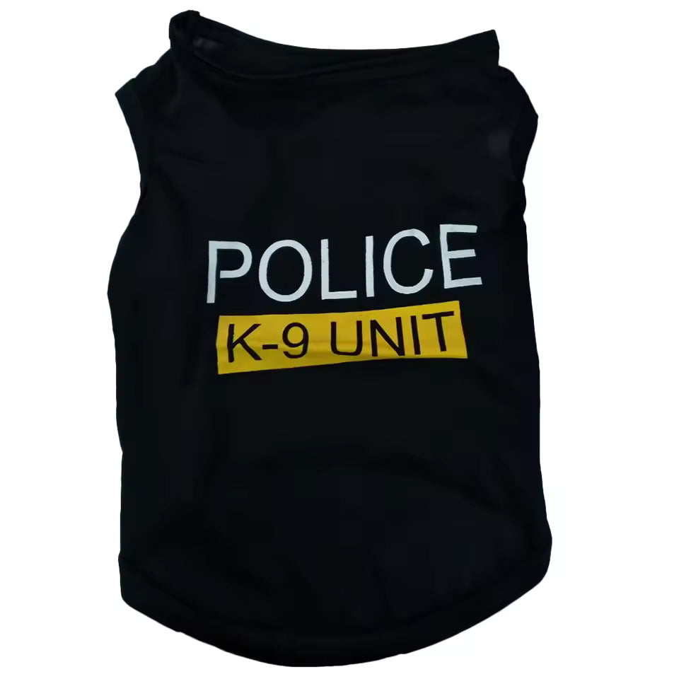 Police Style Pet Vest – Soft, Breathable Polyester Puppy T-Shirt Jacket, Comfortable & Stylish Dog Apparel for Everyday Wear (Wholesale Available)