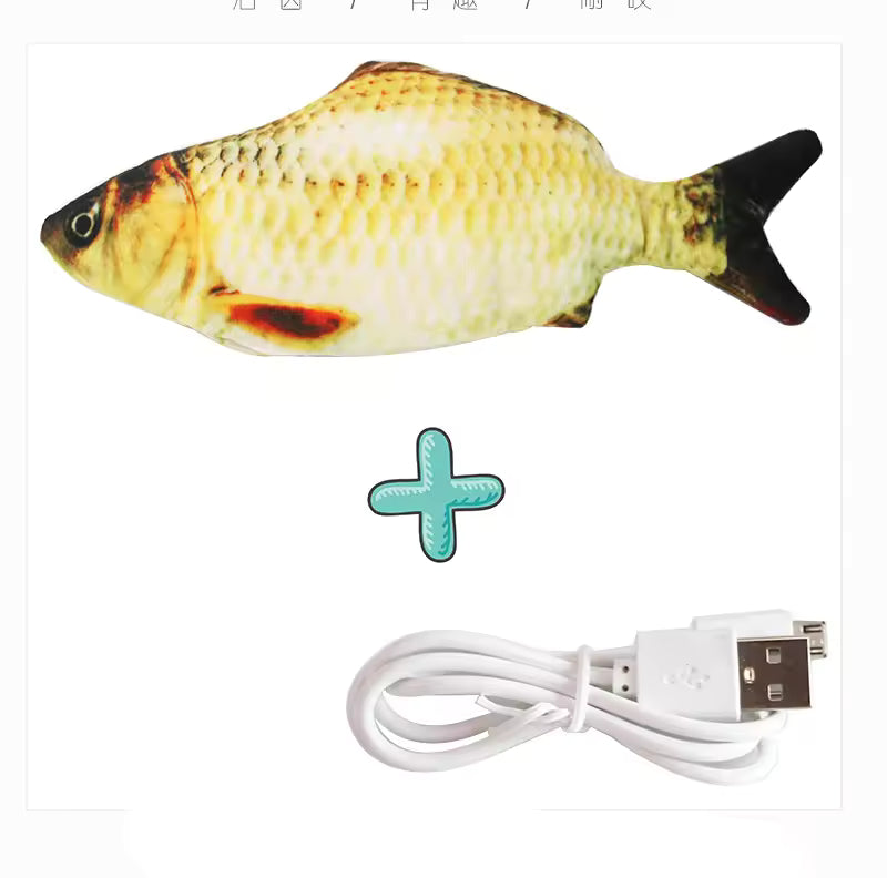 USB Rechargeable Floppy Fish Toy for Cats – Realistic Interactive Electric Cat Toy | Chew & Bite Pet Toy for Cats and Dogs