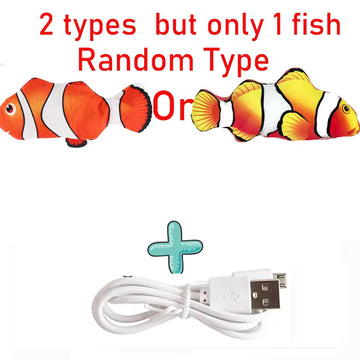 USB Rechargeable Floppy Fish Toy for Cats – Realistic Interactive Electric Cat Toy | Chew & Bite Pet Toy for Cats and Dogs