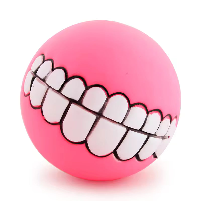 Funny Pet Chew Ball – Silicone Dog Toy with Squeaker | Interactive Sound Toy for Puppies, Dogs & Cats – Teeth Cleaning & Play Ball