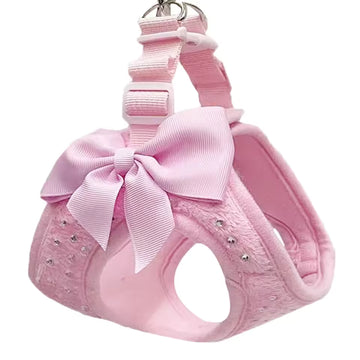 Comfortable Airy Pet Harness Vest with Small Gem Accents – Soft Dog Chest Strap Collar for Puppies and Small Pets