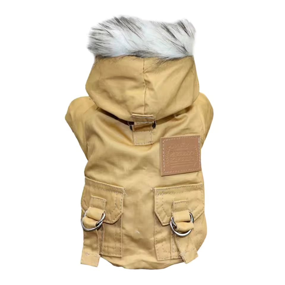 Winter Dog Jacket with Built-In Harness – Heavy Duty, Windproof Hoodie Vest for Small, Medium, and Large Dogs, Perfect for Outdoor Hiking