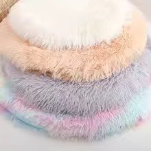 Plush Cat Bed Mats Round