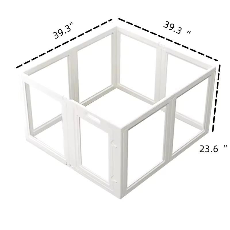 Pet Barrier Playpen, Transparent Dog Play Yard, Tool-Free Assembly Kennel Enclosure, Ideal for Small to Medium Dogs and Cats