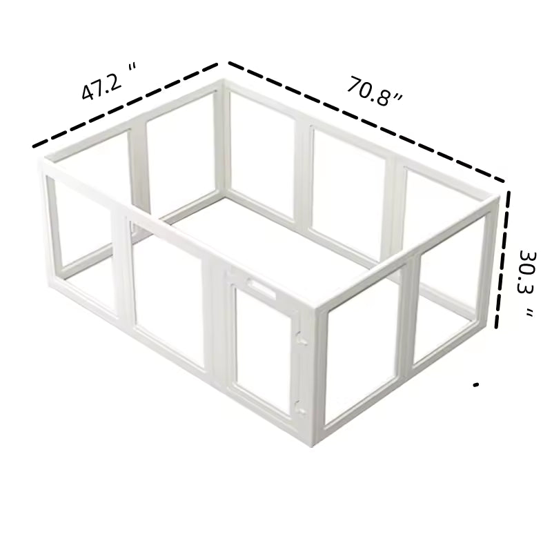 Pet Barrier Playpen, Transparent Dog Play Yard, Tool-Free Assembly Kennel Enclosure, Ideal for Small to Medium Dogs and Cats