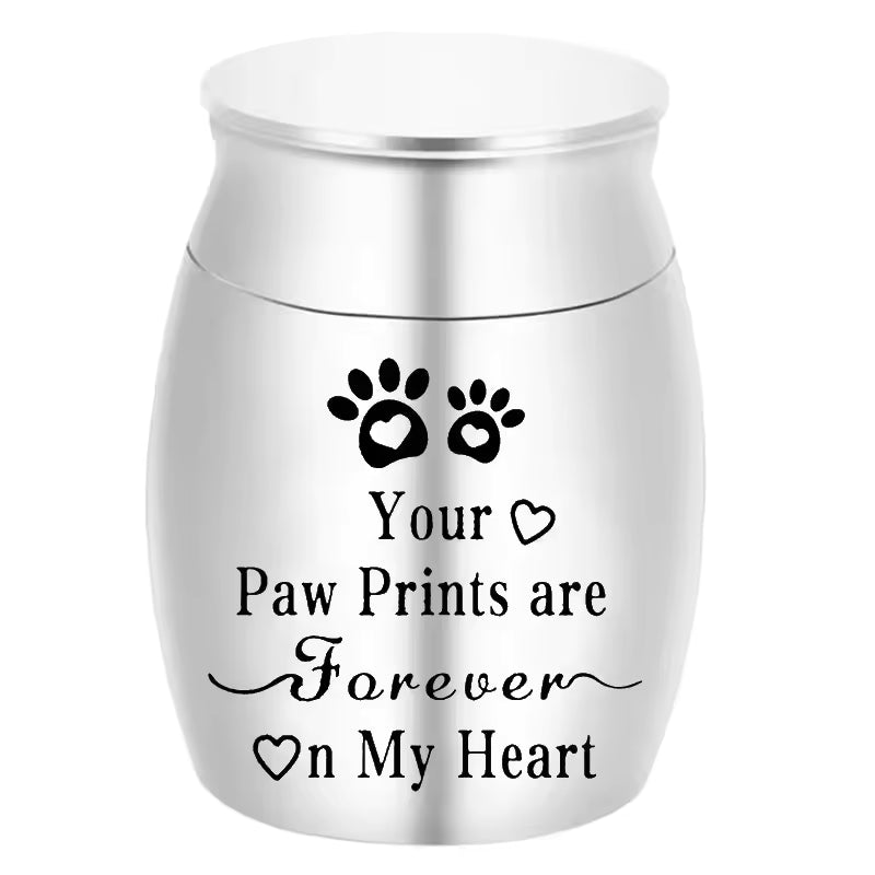 Portable Metal Pet Urn – Decorative Memorial Keepsake for Dogs, Cats & Birds – Cremation Ashes Container for Pets