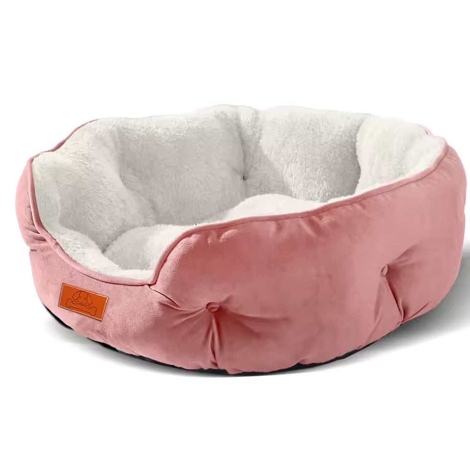 Soft Pet Bed for Small and Large Pets, Washable, Water-Resistant with Non-Slip Base, Grey, 50 cm