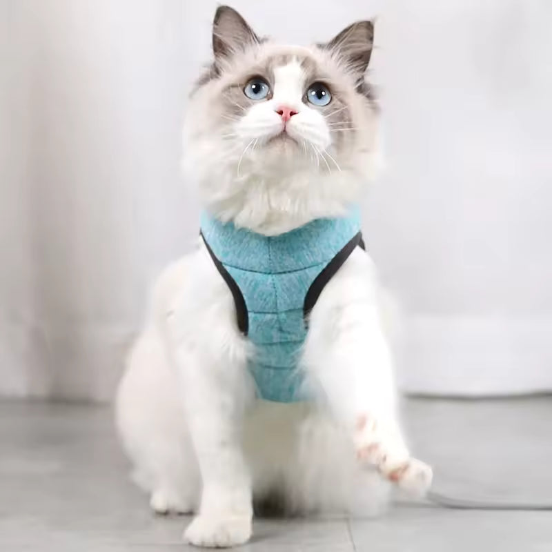 Escape-Proof Cat Harness and Leash Set – Soft, Breathable, Lightweight Adjustable Vest for Walking & Easy Control