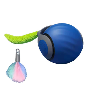 Automatic Smart Cat Toy Ball – USB Rechargeable Interactive Rolling Ball with Fast-Moving Tail | Fun & Engaging Pet Toy for Cats
