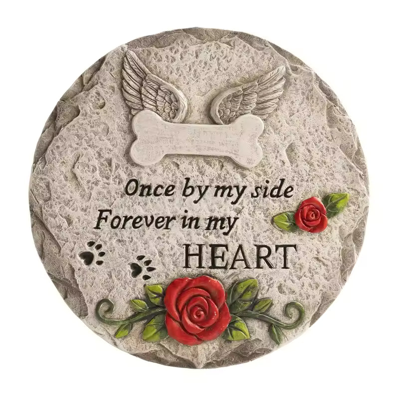 Pet Memorial Stone for Lost Dog or Cat – Sympathy Bereavement Gift for Pet Loss, Pet Grave Marker with Paw Print