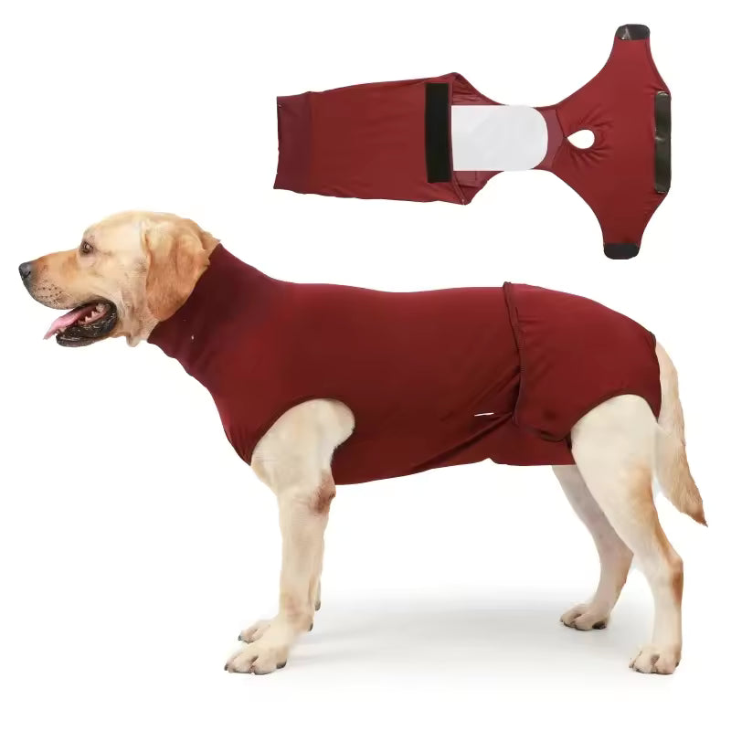 Post-Surgery Pet Bodysuit – Protective Recovery Shirt for Dogs and Cats, Covers Abdominal Wounds, Replaces Bandages, Anti-Lick Clothing