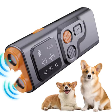 Rechargeable Ultrasonic Dog Bark Control Device with LED Light – Handheld Pet Trainer & Dog Repellent for Correcting Unwanted Behavior