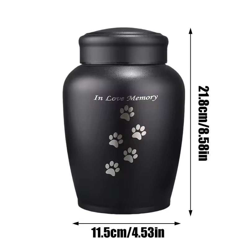 Stainless Steel Pet Urn for Dog & Cat Ashes – Metal Cremation Box for Dogs, Cats & Puppies – Memorial Container for Pet Remains