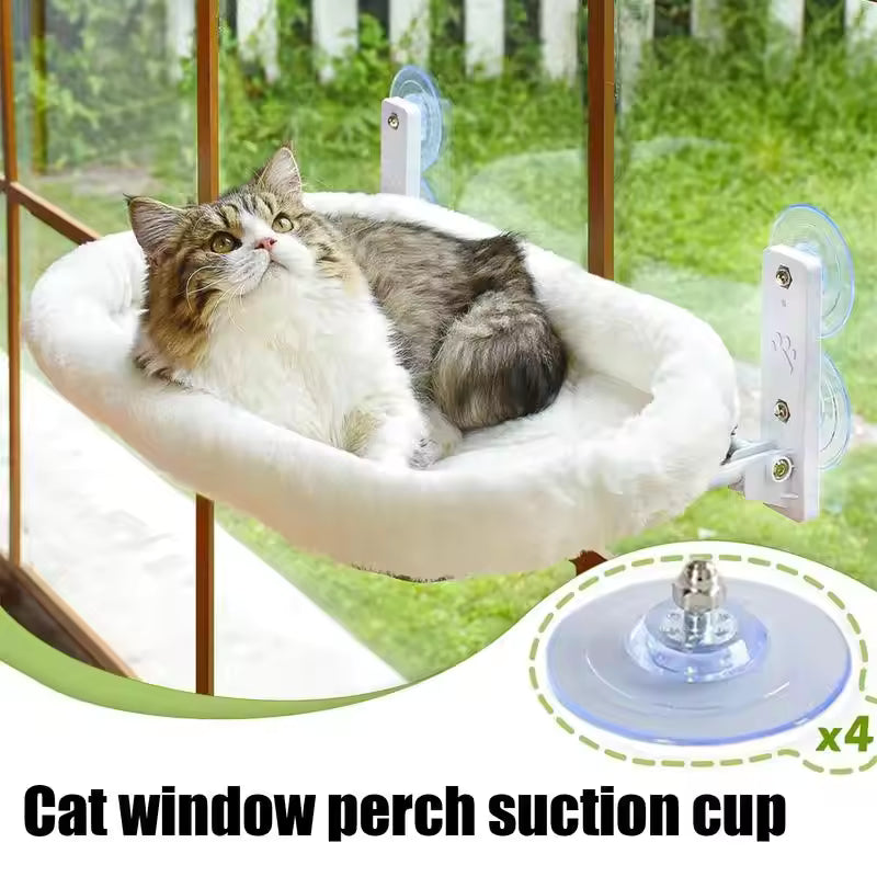 Cat Hammock Suction Mount – 4-Pack PVC Window Suction Pads with Screws, Holds Up to 20kg – Transparent Mounting Discs for Cat Window Lounger