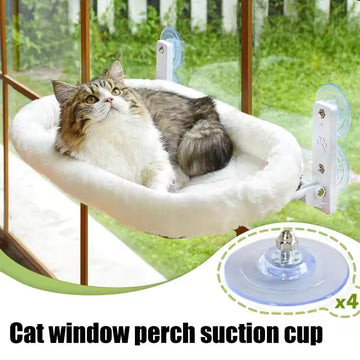 Cat Hammock Suction Mount – 4-Pack PVC Window Suction Pads with Screws, Holds Up to 20kg – Transparent Mounting Discs for Cat Window Lounger