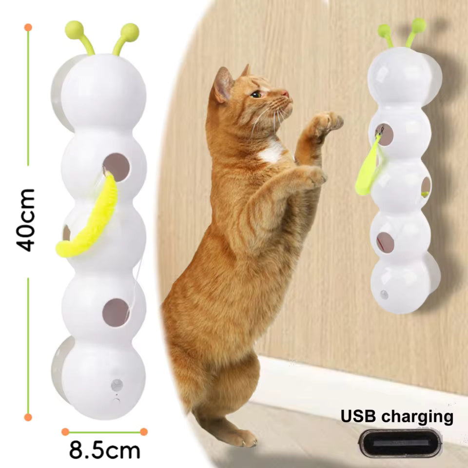 Motion-Activated Caterpillar Cat Toy – Automatic Tail Teaser for Indoor Cats