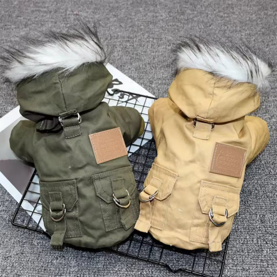 Winter Dog Jacket with Built-In Harness – Heavy Duty, Windproof Hoodie Vest for Small, Medium, and Large Dogs, Perfect for Outdoor Hiking