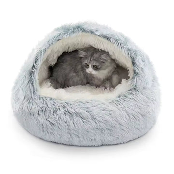 25'' Soft Semi-Enclosed Pet Bed – Cozy Indoor Nest for Cats and Small Dogs, Comfortable Kennel-Style Resting House